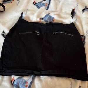 Forever 21 Black Mini Skirt with Zipper Accents